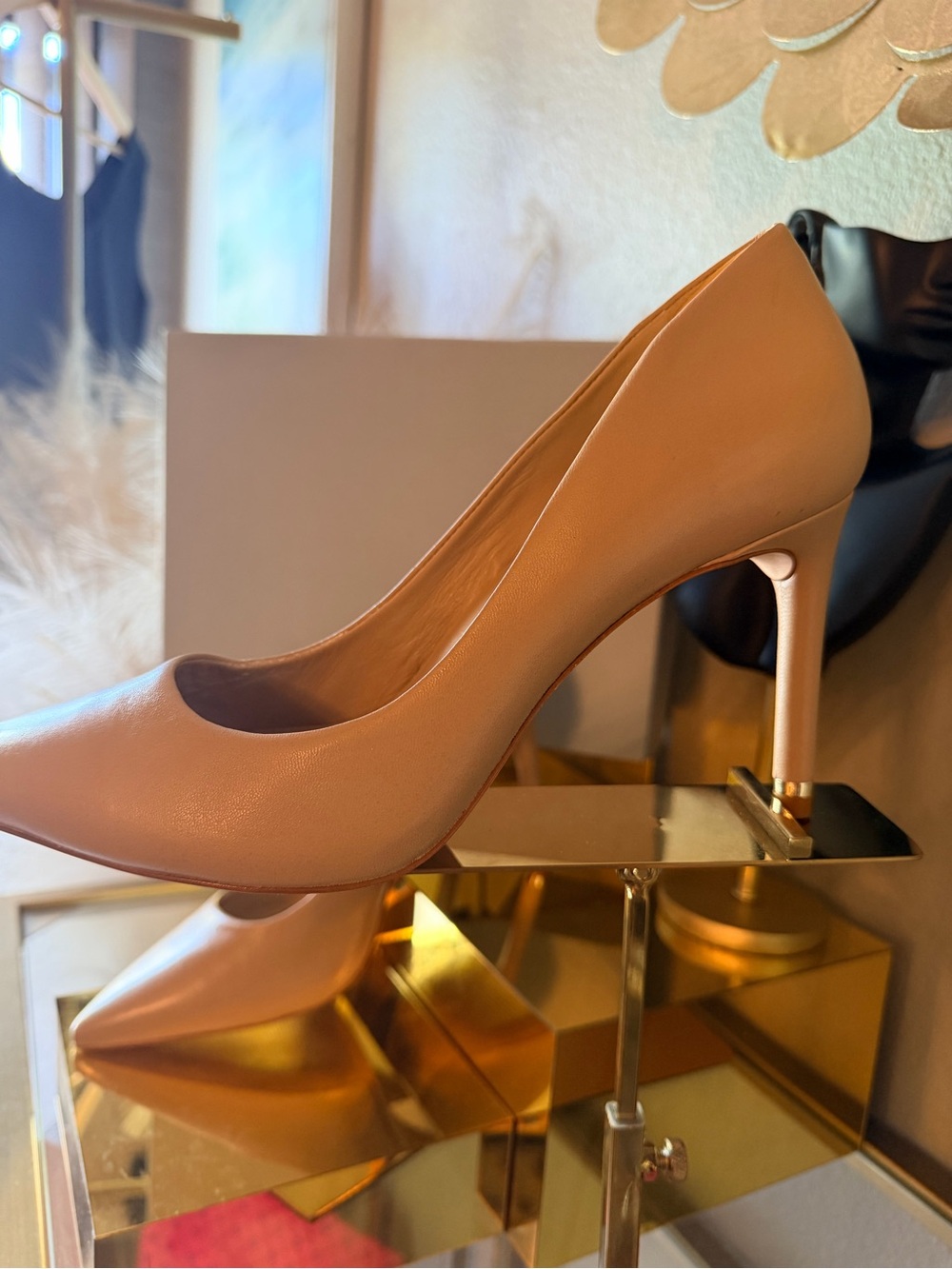 ANTONIO MELANI Blush Nude Pointed-Toe Stiletto Pumps - Picture 4 of 11